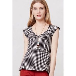 Anthropologie Neo Gingham Crossback Tee